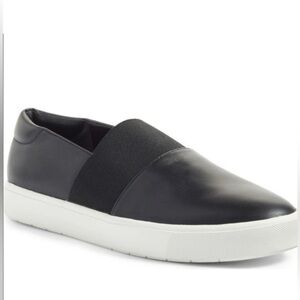 Vince corbin women’s black leather slip on sneakers shoes size 11